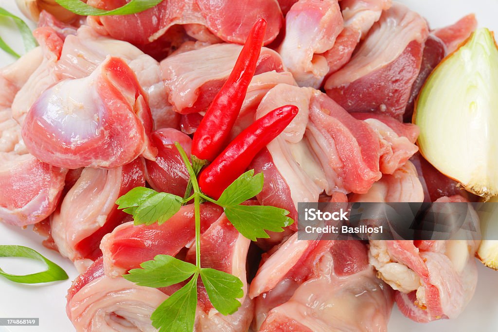 ROH Huhn gizzards - Lizenzfrei Blatt - Pflanzenbestandteile Stock-Foto