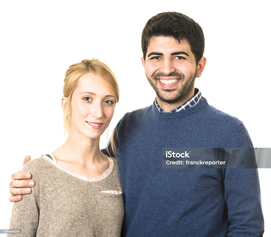 Couple posant sur blanc - Photo de Adulte libre de droits