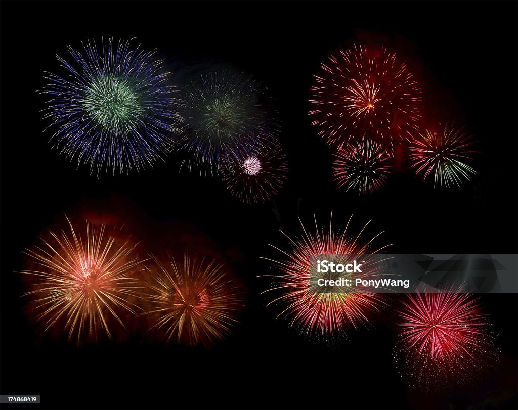 Coloridos fuegos artificiales - Foto de stock de Abstracto libre de derechos