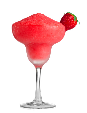 Strawberry daiquiri on white background.  Please see my portfolio for other food and drink related images.