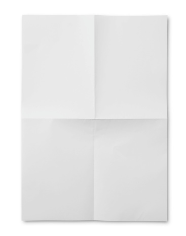 Blank newspaper on white.