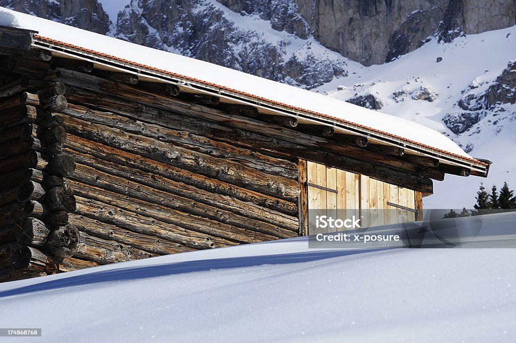 Hütte im winter Landschaft - Lizenzfrei Dolomiten Stock-Foto
