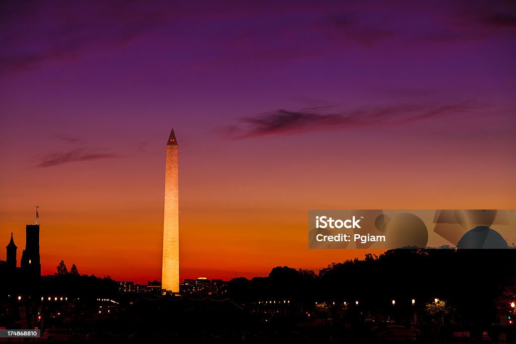 ワシントン記念塔の日没 - アメリカ合衆国のロイヤリティフリーストックフォト