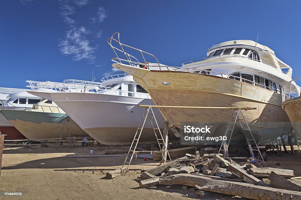 Reparo estaleiro, Hurghada, Egito - Foto de stock de Barco a Motor royalty-free