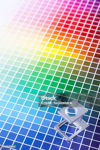 Color Guide Chart Rainbow Background Stock Photo - Download Image Now - Analyzing, Blue, CMYK