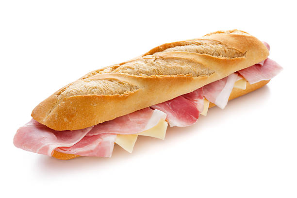 Ham and Cheese Sandwich (Clipping Path) Ham and cheese sandwich. Isolated on white background with clipping path. ham and cheese sandwich stock pictures, royalty-free photos & images