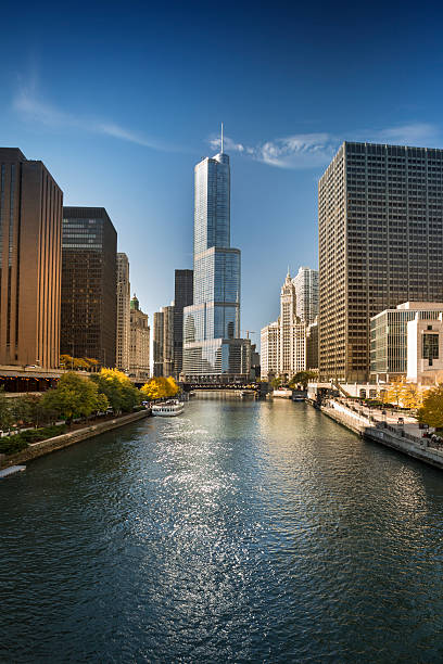 istock Chicago cityscape and river 174869581
