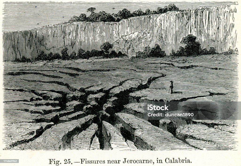 Jerocarne fissuras perto - Ilustração de Terremoto royalty-free