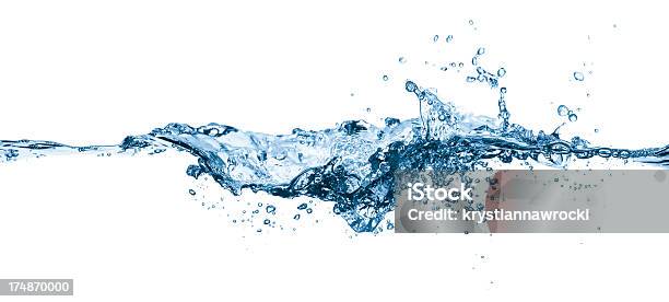 Molto Dinamico Blu Acqua Superficiale - Fotografie stock e altre immagini di Acqua - Acqua, Schizzare, Sfondo bianco