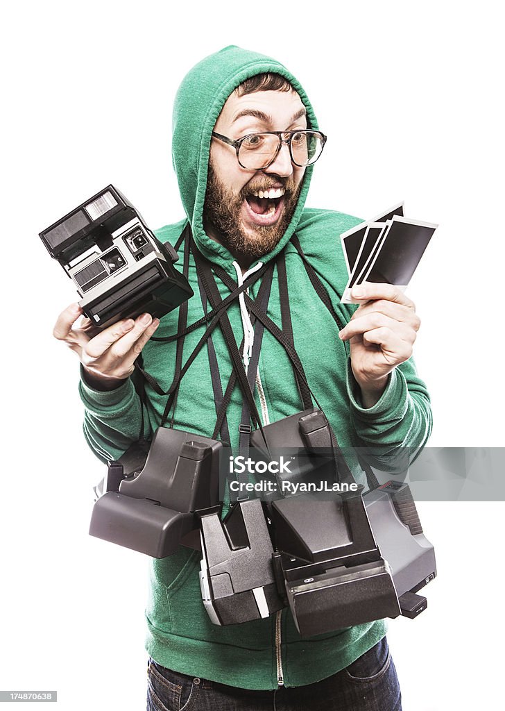 Stylowe, hipsterskie majtki Polaroid Guy - Zbiór zdjęć royalty-free (Humor)