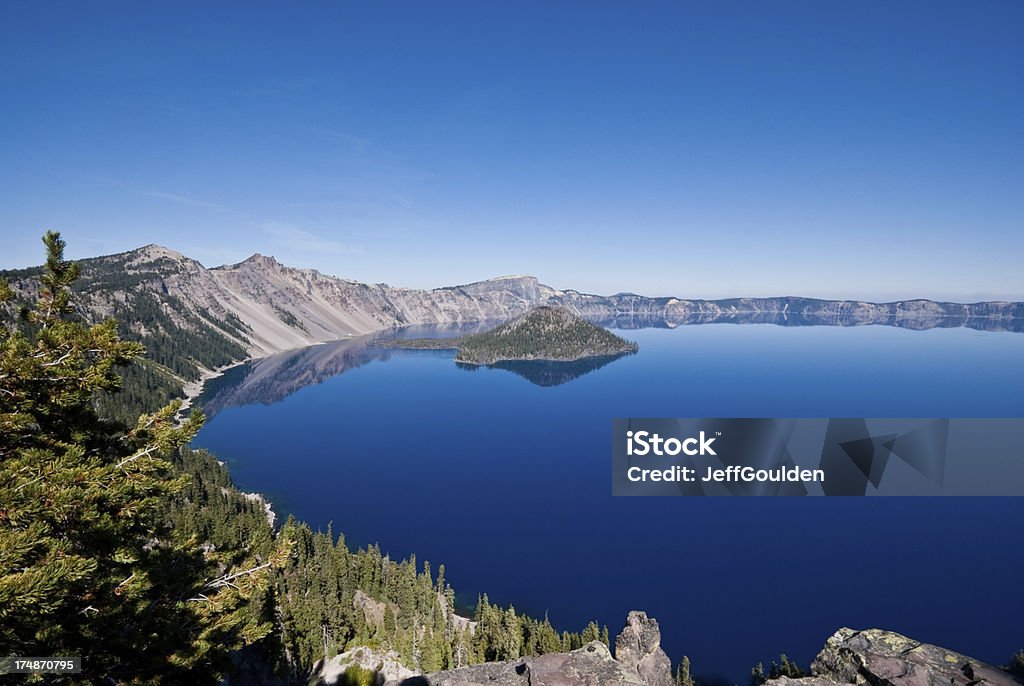 Lago Crater e Ilha Wizard - Royalty-free América do Norte Foto de stock