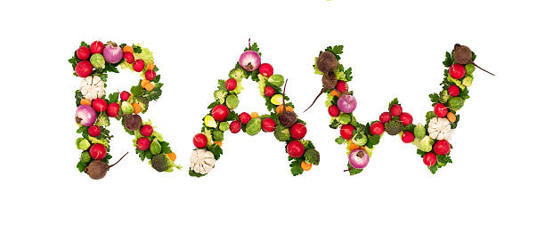 istock Word raw written with vegetable font 174871510
