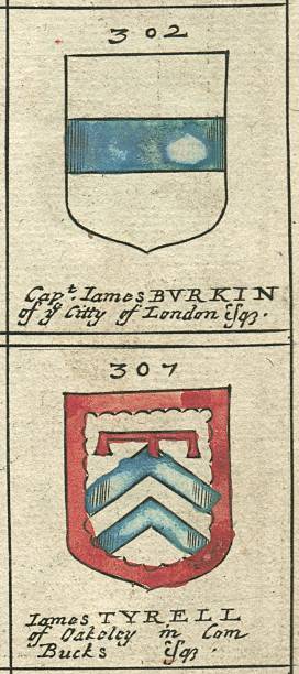 istock Coat of arms copperplate 17th century Burkin and Tyrell 174871552
