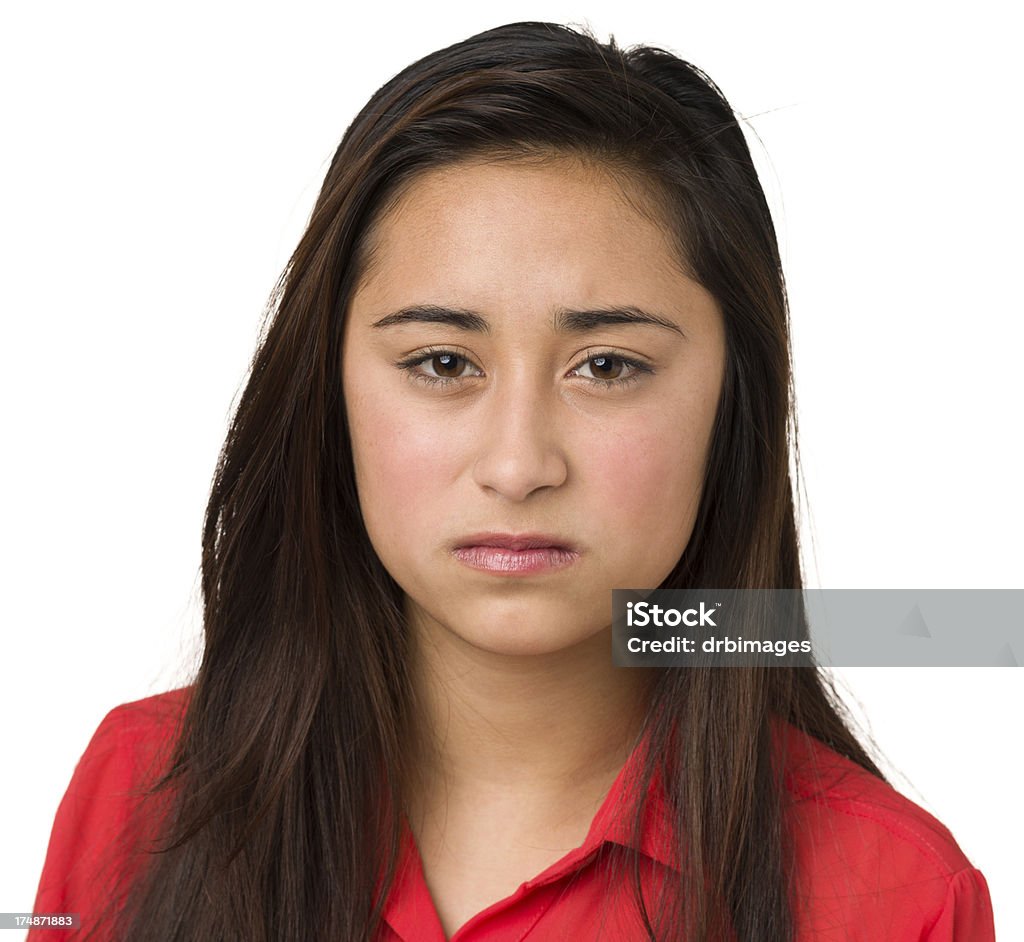 Frustrato adolescente ragazza guardando fotocamera - Foto stock royalty-free di 14-15 anni