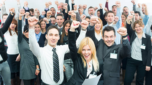 istock Business people holding their hands up. 174871920