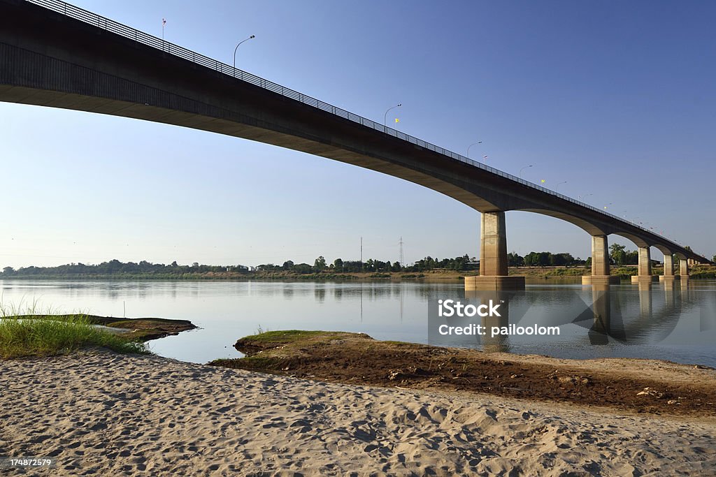 Tailandês-Laos amizade bridge - Royalty-free Anoitecer Foto de stock