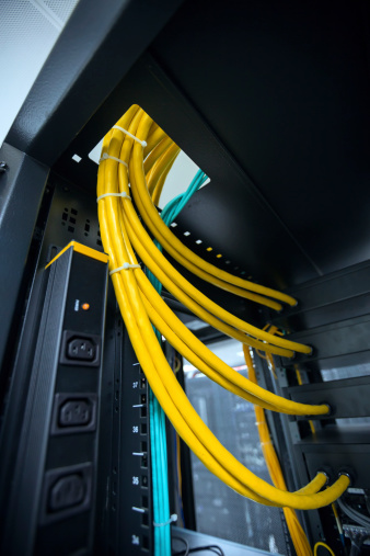 Yellow Network Cables-------------------- Data Center & Servers ------------------->>