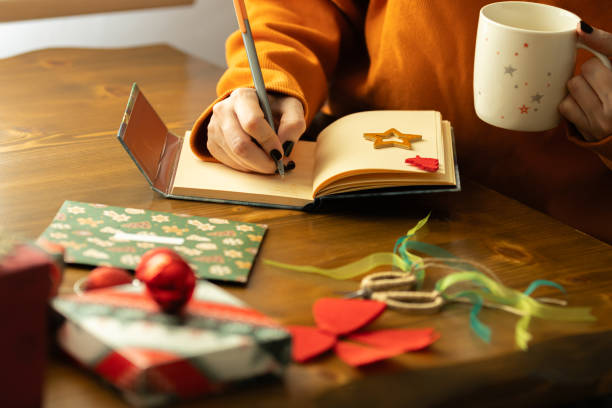 istock A woman is preparing Christmas gift at home. 1748727920
