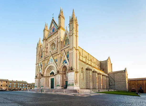 Facade of cathedral in Orvieto (Umbria, Italy)