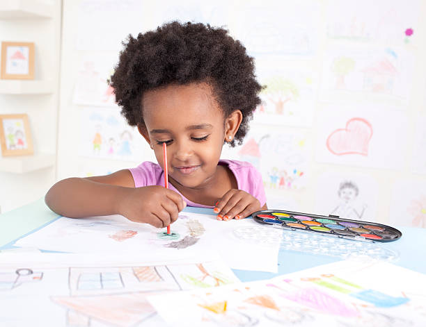 istock Cute Girl Painting. 174872932