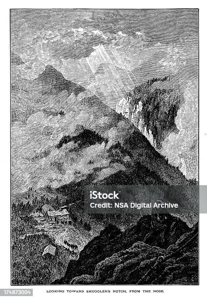 Ilustración de De Los Contrabandistas Notch Vermont y más Vectores Libres de Derechos de Contrabando - Contrabando, Ranuras, Acantilado