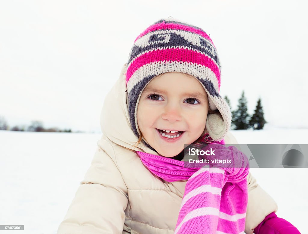 Inverno de Retrato de uma menina feliz - Royalty-free Alegria Foto de stock