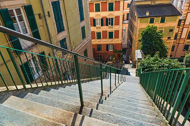 "Staircase in Camogli, Liguria, Italy."