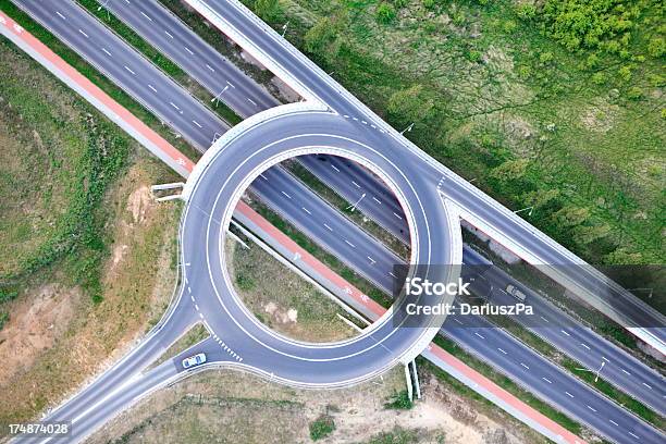 Aerial Photo Of Traffic Circle Stock Photo - Download Image Now - Above, Aerial View, Connection