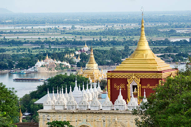 Temples with gold roofs at Mandalay, Myanmar "Temples with gold roofs at Mandalay, MyanmarMore images of same photographer in lightbox:" mandalay photos stock pictures, royalty-free photos & images
