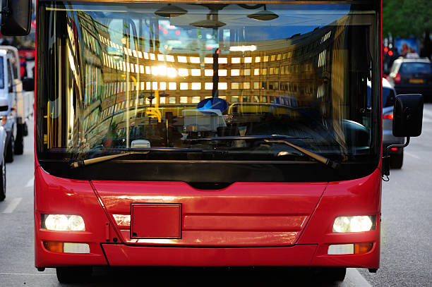 istock Bus in the city, double reflection 174874296