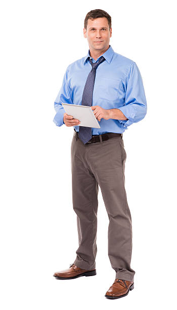 istock Casual Businessman with Digital Tablet Computer Isolated on White Background 174874523