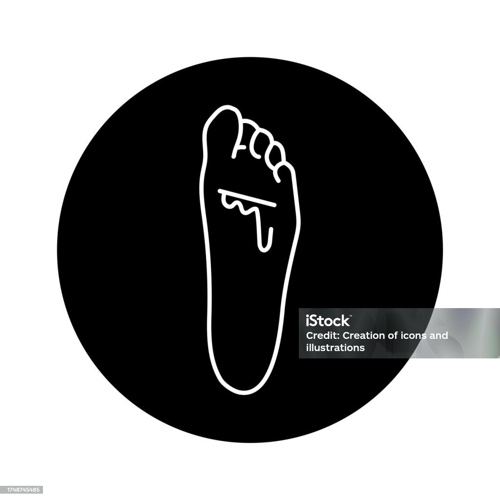 Cut On The Feet Color Line Icon Injuries Concept Stock Illustration ...