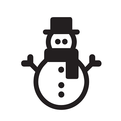 Vector snowman icon, Christmas pictogram.