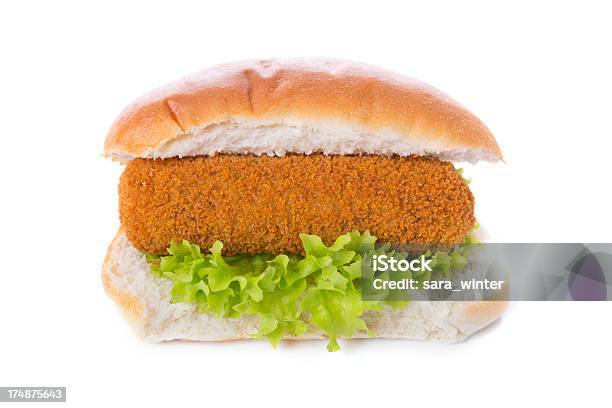 Sandwich With Dutch Meat Croquette Isolated On White Stock Photo - Download Image Now