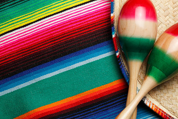 istock Maracas Sombrero and Mexican Blanket 174876721