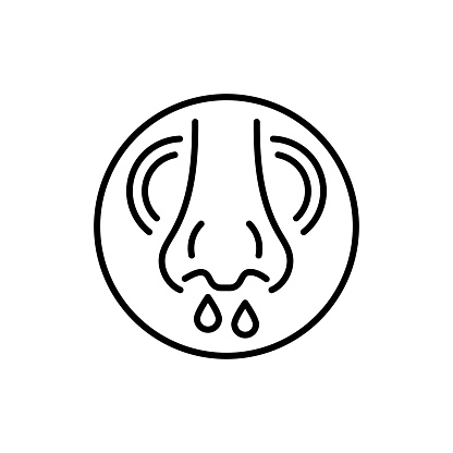 Colds nose color line icon. Pictogram for web page, mobile app, promo.