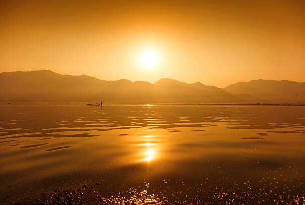 Fisherman on Inle Lake at SunsetMyanmar (Burma)