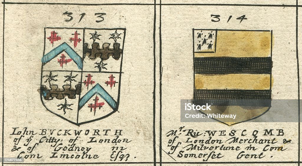 문장 17 세기 Buckworth 및 Wescombe - 로열티 프리 17세기 스톡 일러스트