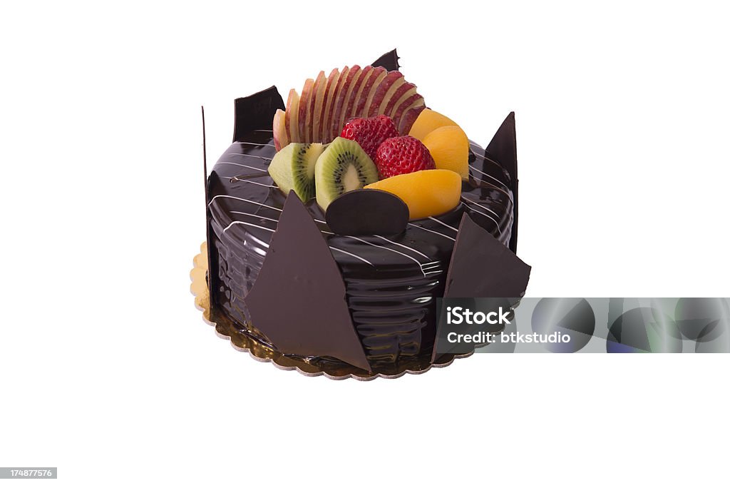Birthday cake and fruit (XXXL)  Aging Process Stock Photo