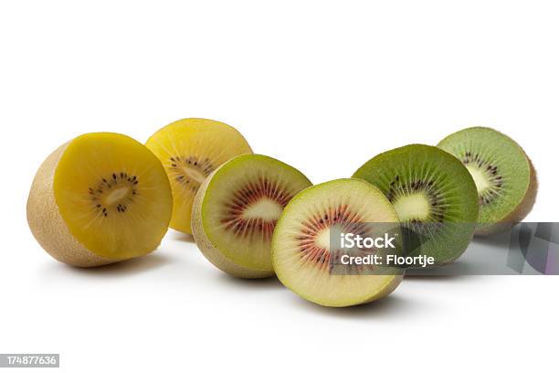 Frutas Colección De Kiwi Foto de stock y más banco de imágenes de Kiwi - Kiwi, Alimento, Blanco - Color