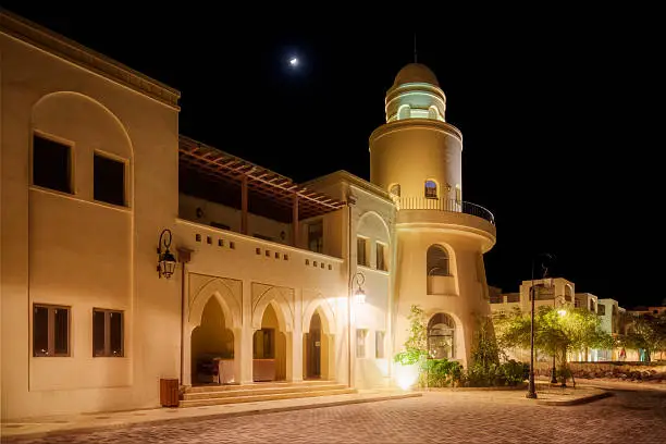 "Night scene of Marina Tala Bay (Aqaba / Jordan) at night.The Marina of Tala Bay lies the 30,000-square meter Marina, an international official port that can host up to 68 yachts/boats. The Marina receives 3,000 tourists every week who come to stay at Tala Bay, or to go from it on excursions to Petra and Wadi Rum. Tala Bay Marina lies within the 27km coastline of Jordan, 14km south of the city of Aqaba, within the 7km of Aqaba Marine Park."