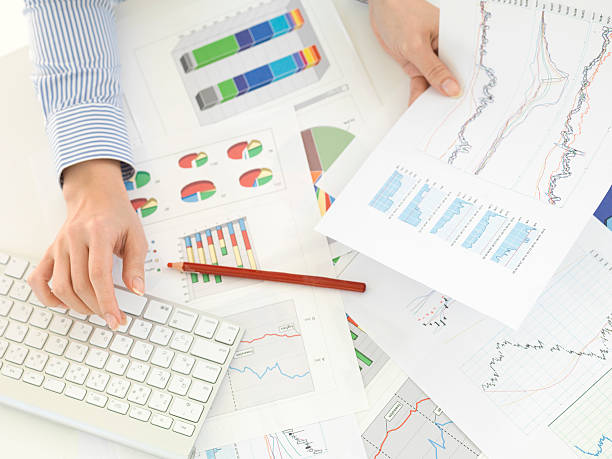 istock Business woman working landscape see on overhead. 174877771