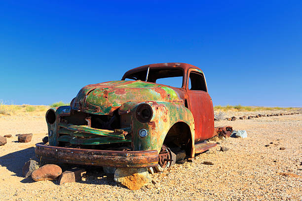 istock Old pick up truck left in desert 174878405