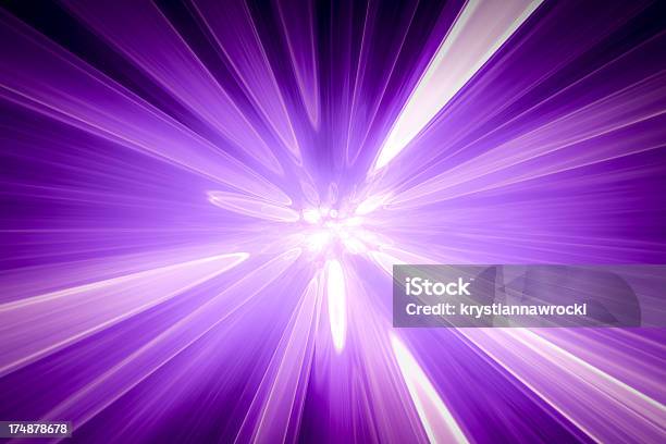 Abstract Purple Background Blurred Blue Rays Of Light Speed Effect Stock Photo - Download Image Now