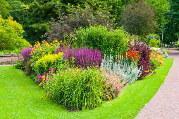 istock Flower bed and Lawn 174878716