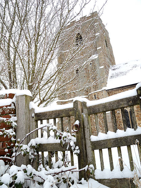 istock Winter church scene. 174879402