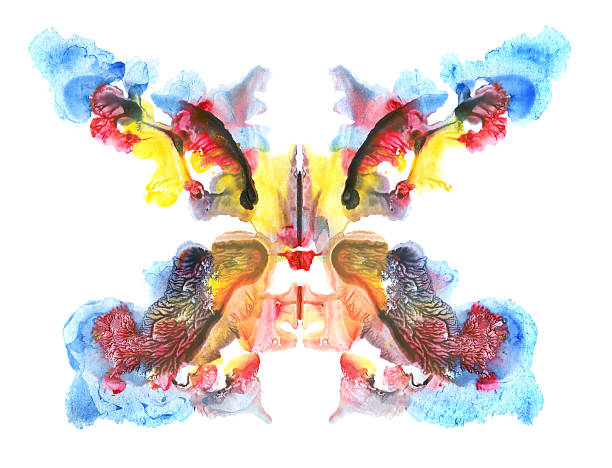 Abstract Painted Butterfly Flower "Abstract watercolor pattern a butterfly or a flower isolated on white, my own artwork.similar images in mine lightbox:" pareidolia stock illustrations