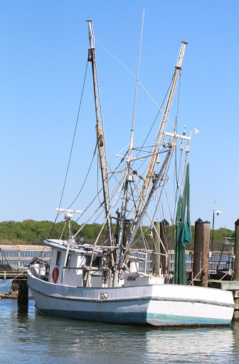 a shrimp boat at the dock