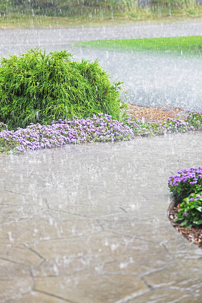 infradiciando suburban pioggia downpour - isweather2013 foto e immagini stock