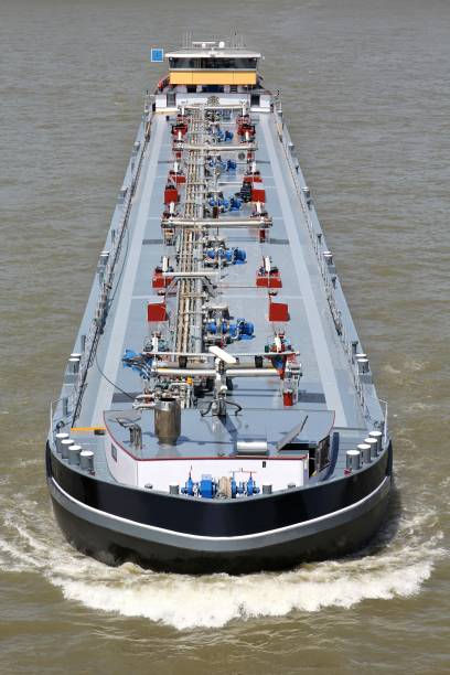 inland tanker vessel shipping on the river Rhine